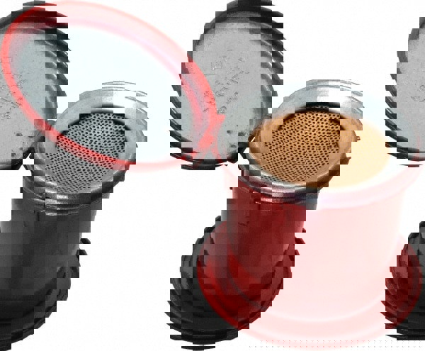 1/2 Pint Capacity, Coated Steel, Red Bench Can